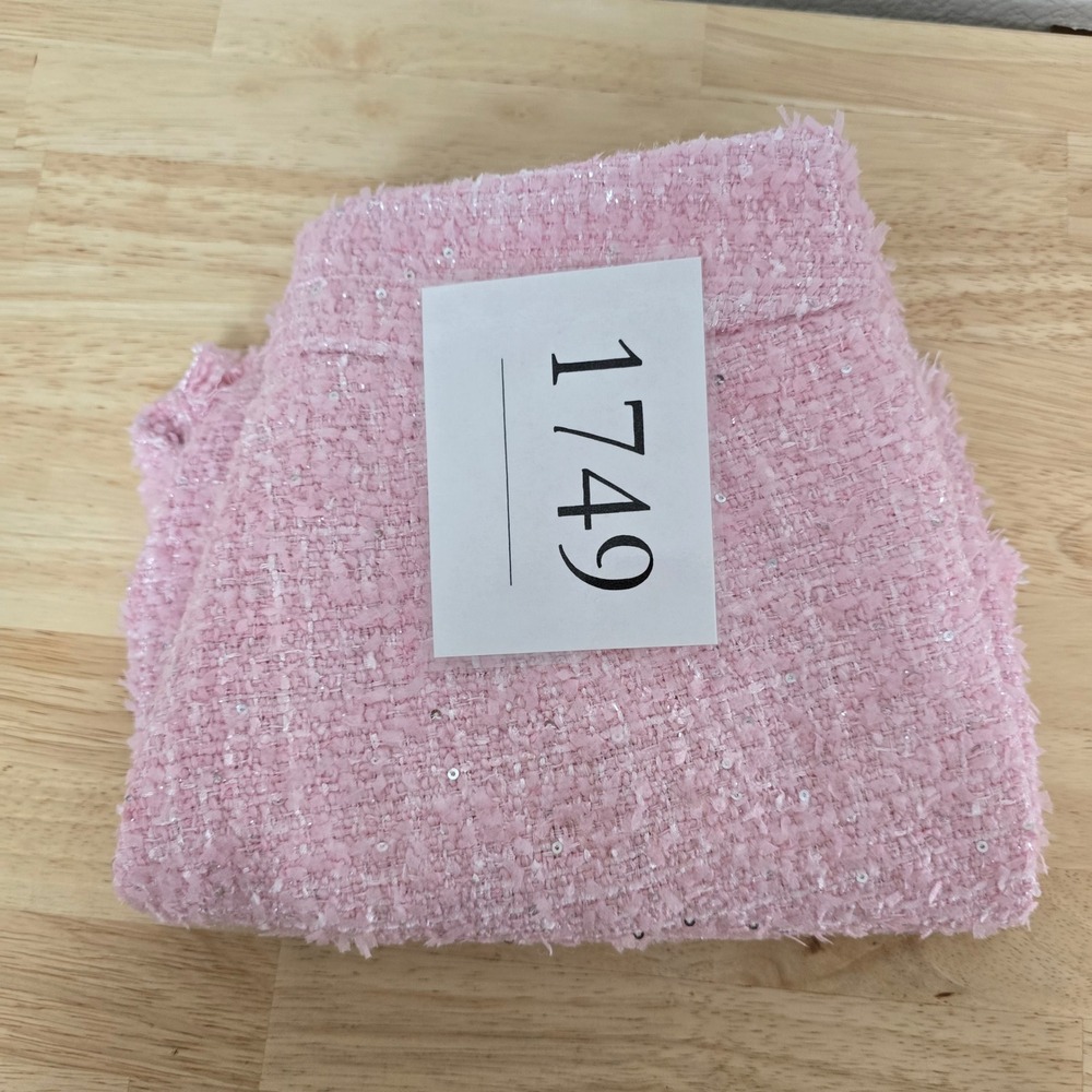 Fashion Nova Luxe Deanna Tweed Shorts Pink Pearl Button Sequin High Waist Small - Picture 8 of 9